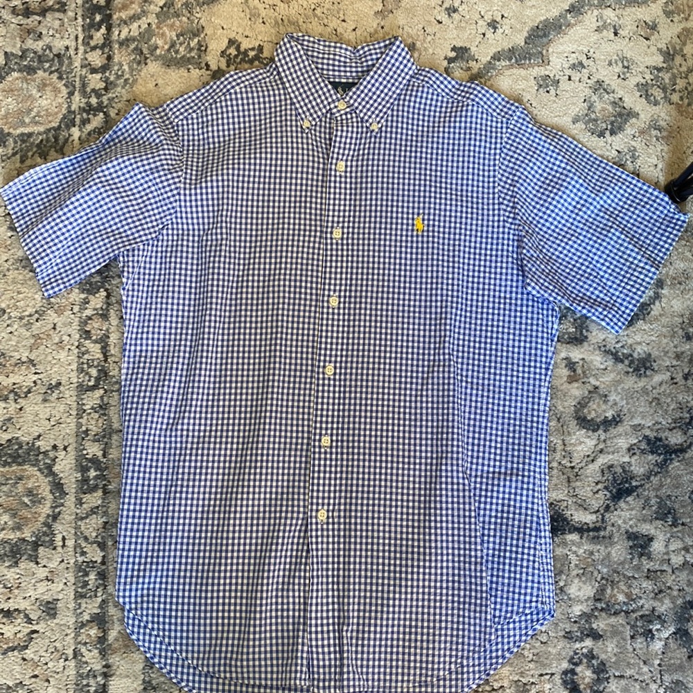 Ralph Lauren Gingham Button Up Short Sleeve Shirt